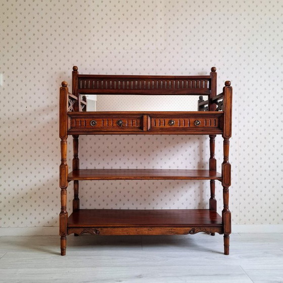 Image 1 of Mahoniehouten Consoletafel met twee lades en twee planken