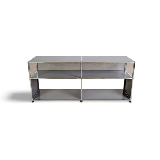 Buffet USM Haller 2x2 d'origine, panneau TV gris Fritz Haller
