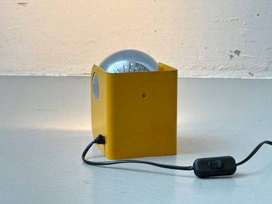 Image 1 of Set di 2 lampade a globo in stile Space Age, color ocra e cromo, anni '70.