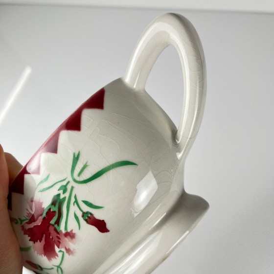 Image 1 of Salsera "Oeillet" de Sarreguemines, 1920-50