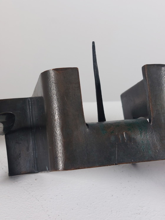 Image 1 of Brutalist vintage candlestick, bronze patina, Wolfgang Bergmeister Ebersberg