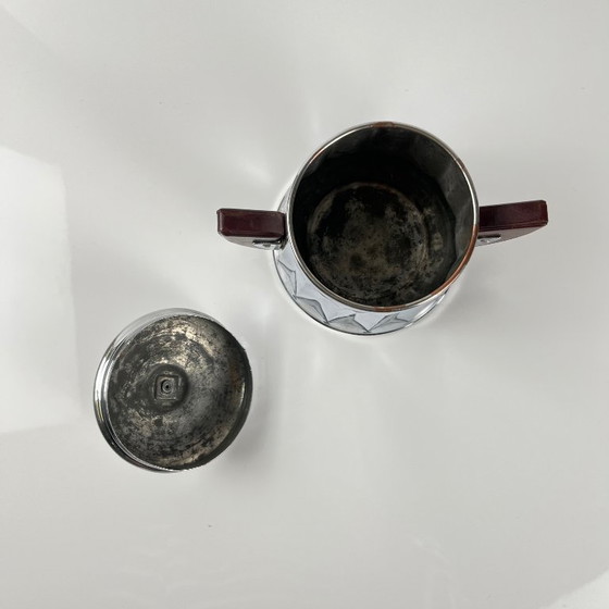 Image 1 of Set da caffè vintage in metallo cromato e bachelite, anni '40/'50