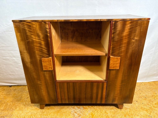Art Deco Vintage Walnut Display Cabinet (Circa 1930–1940)  A charming and beautifully crafted Art Deco cabinet dating from the 1
