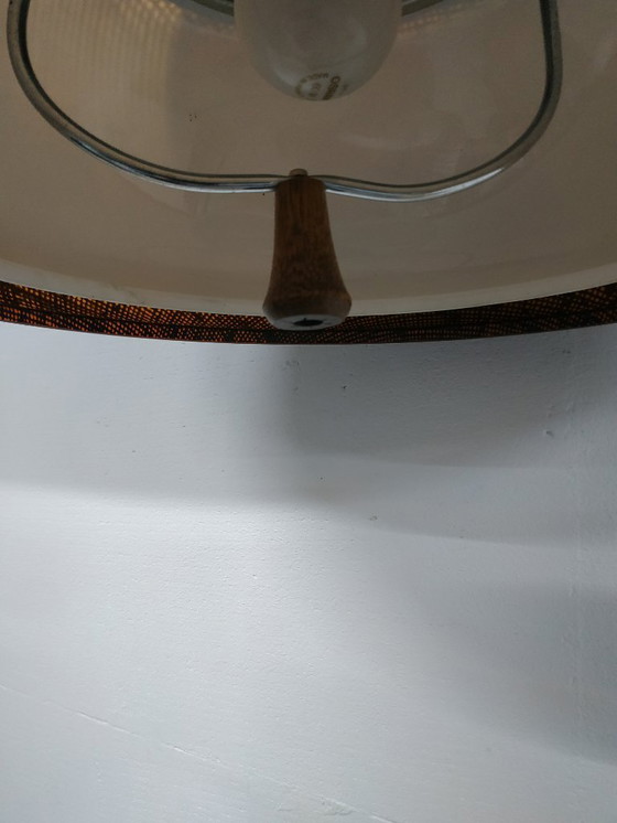 Image 1 of Space age 'honeycomb' 60s-70s design pendant lamp gold brown (height adjustable).