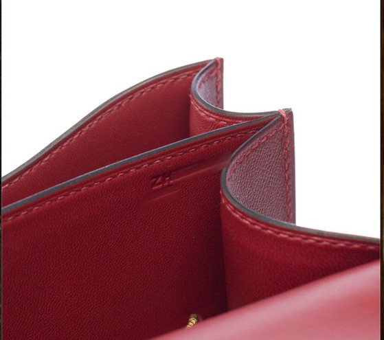Image 1 of Borsa HERMES Constance en Cuir Rouge - 103287