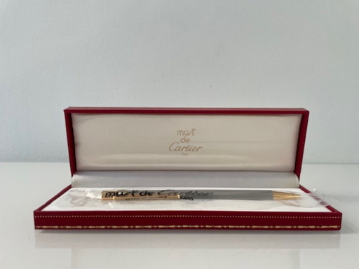 Cartier Must Santos Kugelschreiber – Unbenutzt, Platin, Komplett