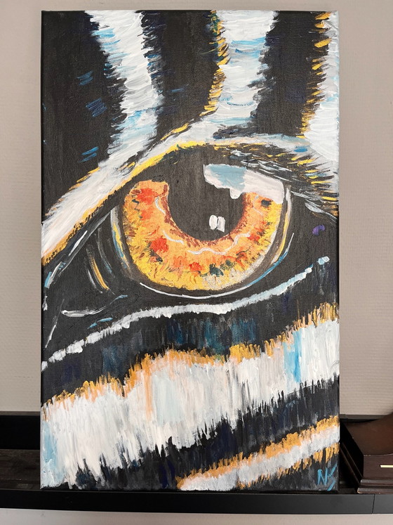 Occhio di zebra 38 x 59 cm – Nadin simbula, Dipinti e disegni, Tela (photo 4 of 6)