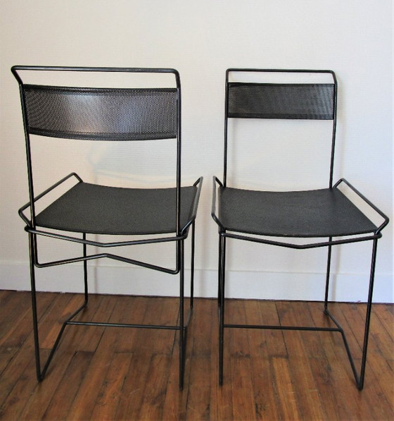 paire chaises métal perforé acier années 80 – Chaises de salle à manger, Metal (photo 18 of 19)