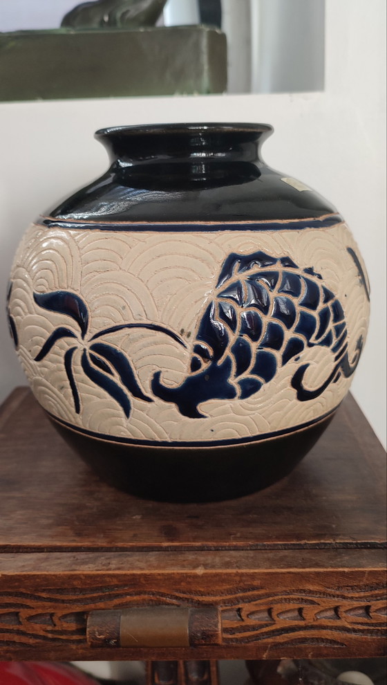 Image 1 of Vintage "Dong Tam" lamp base, Vietnamese ceramic