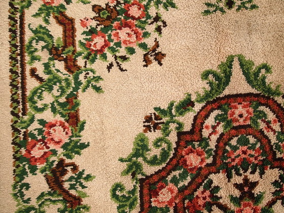 Image 1 of Vintage Belgian Savonnerie Rug 6.5'x9.8' - 1960s Garden Design (1C270)