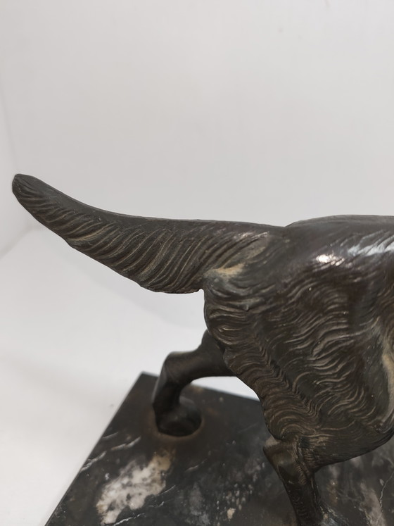 Art Deco style sculpture hunting dog – Marble, Metal (photo 4 of 12)