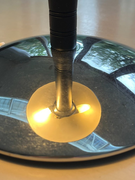 Lampe de table chromée avec pied en ébène, Métal, Noir, Modern (photo 4 sur 5)