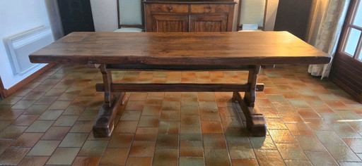 Oak monastery farmhouse table, circa 1900