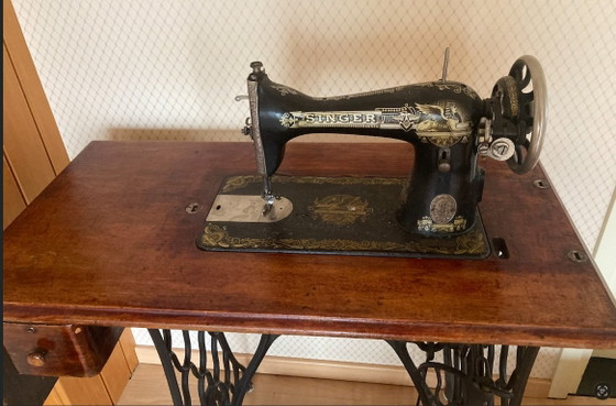 Máquina de coser antigua SINGER de pedal - Modelo 127K/27K "SPHINX" – Escocia, 1910 – Objetos decorativos (photo 5 of 14)