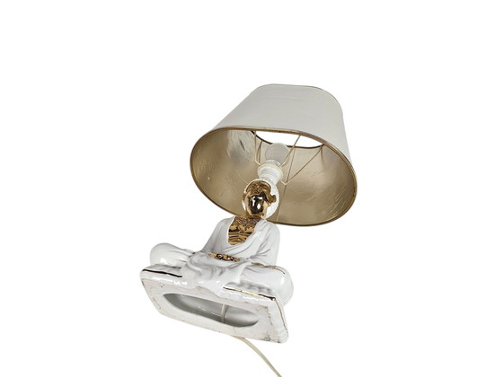 Image 1 of Massive Belgium - Table lamp - Buddha - Hollywood Regency Style - Gold - 80's
