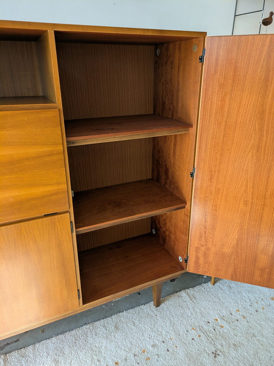 Image 1 of Vintage teakhouten highboard, secretaire 