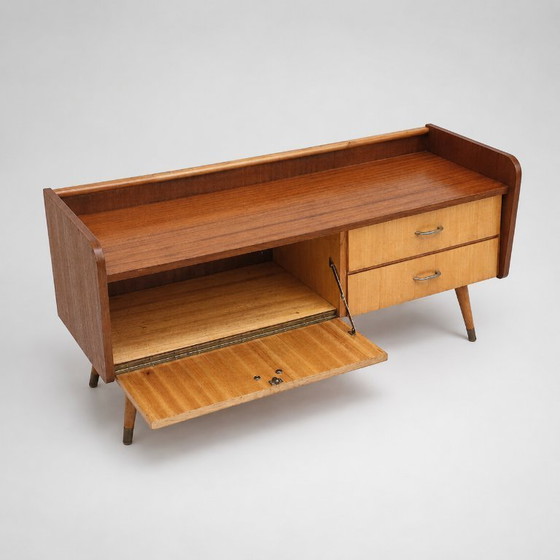 Image 1 of Vintage low hallway sideboard with flap and 2 drawers
