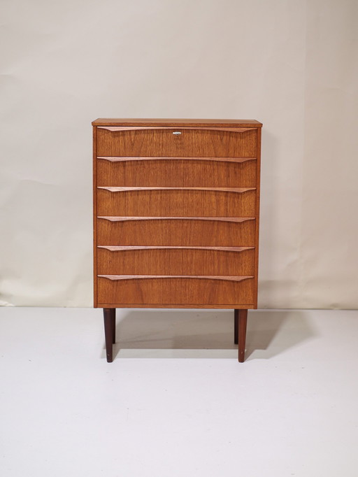 Tall chest of drawers teak Danish vintage