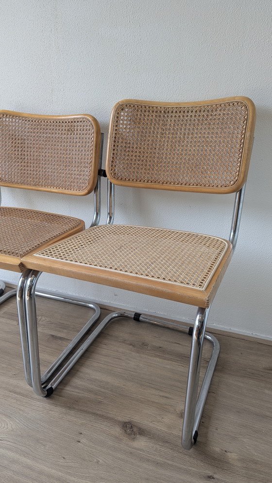 Image 1 of Set aus 3 Marcel Breuer Rattanstühlen B32