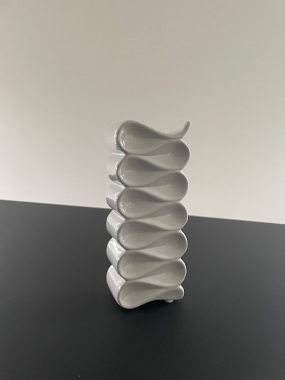 Image 1 of Design vase “Wave” in white ceramic