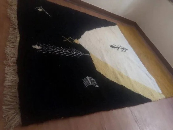 Tappeto marocchino tessuto stile Beni Ourain - motivo nero - 307 x 210 cm – Tappeti, Wool, Cotton (photo 4 of 8)