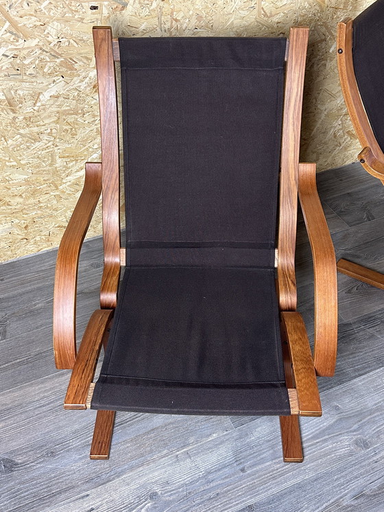 Image 1 of 2x 60s 70s Easy Chair poltrona in pelle Westnofa Norvegia Mid Century