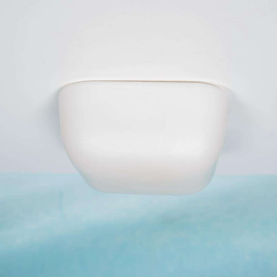 Image 1 of Bauhaus opaline ceiling lamp Zimmerberg, minimalist glass