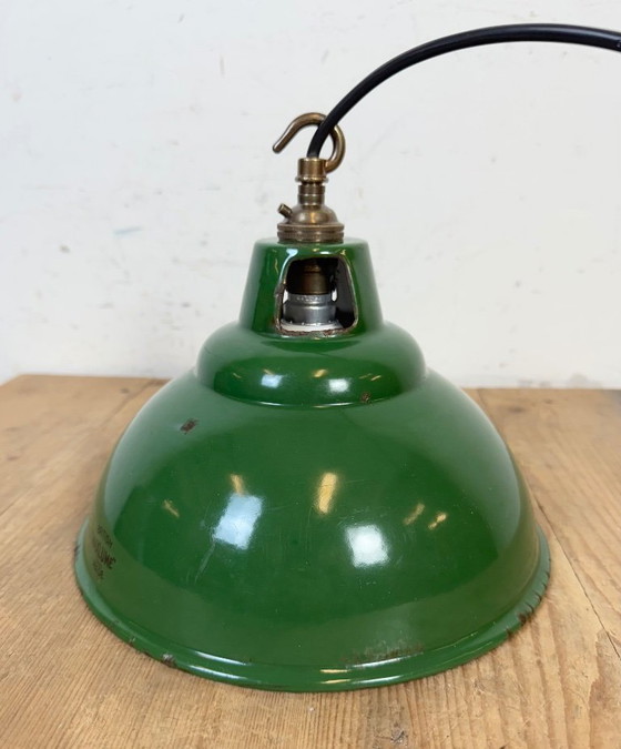 Image 1 of Industrial Green Enamel Factory Pendant Lamp from Maxlume, 1960s