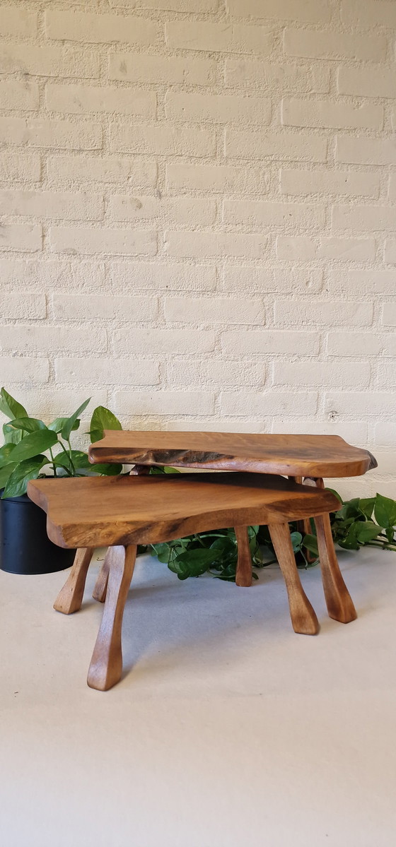 Image 1 of Vintage set nesting tables/ mimi set tree trunk tables