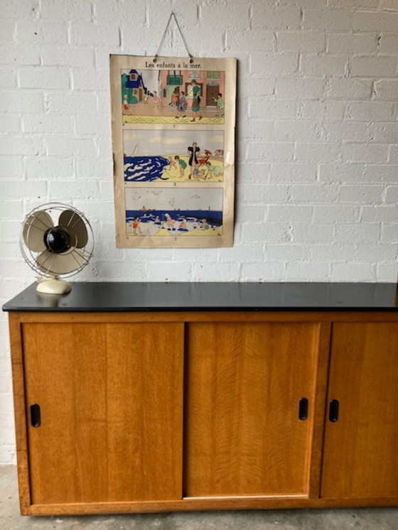 Image 1 of Vintage school cupboard sliding door cupboard dresser XL