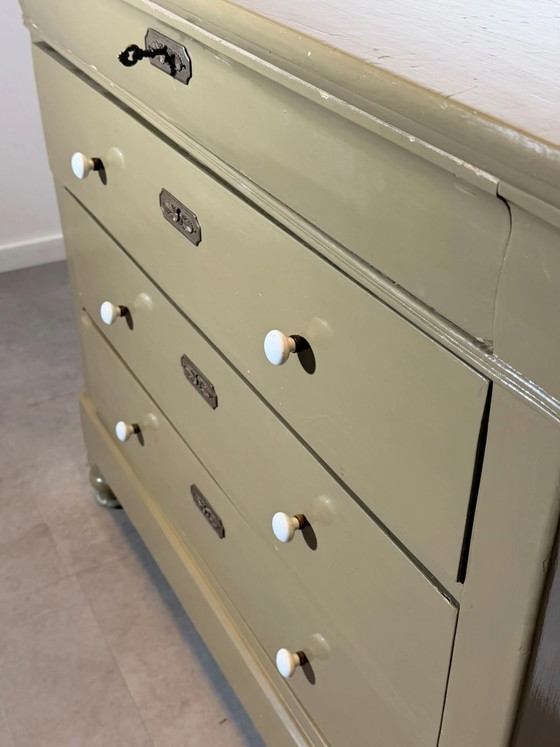 Olive Green Painted Chest of Drawers, 120 × 106 × 47 cm (photo 2 of 5)