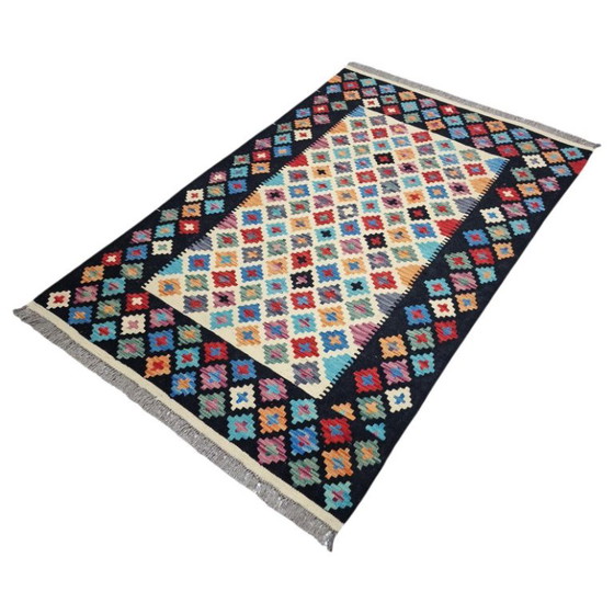 Alfombra Kilim afgana tejida a mano – Lana Maimana tradicional, 124 x 191 cm – Wool (photo 5 of 5)