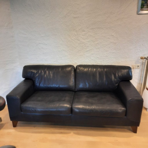 Machalke 2-Seater Sofa, Dark Blue Leather