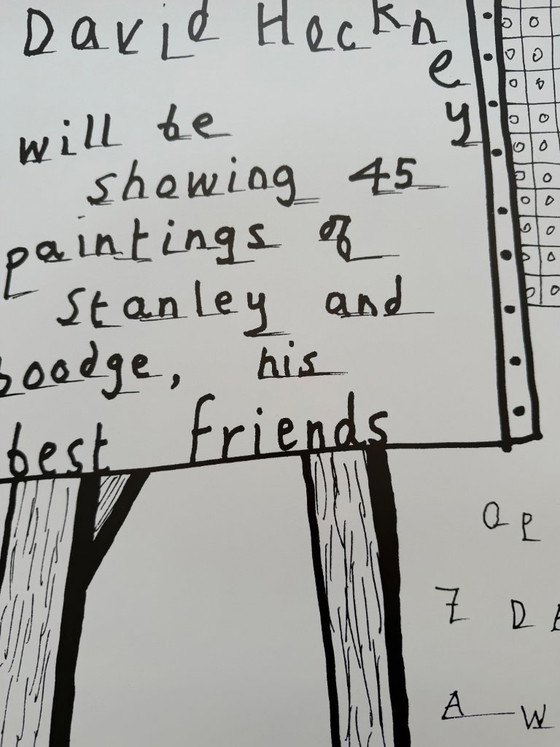 David Hockney (1937-2026), Manifesto per una mostra canina, Manifesto originale vintage degli anni '90, (photo 8 of 9)