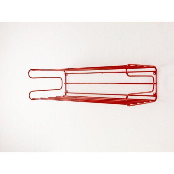 Image 1 of Vintage IKEA red wall rack from the Eighties in Memphis, Pilastro or Tomado 1980s