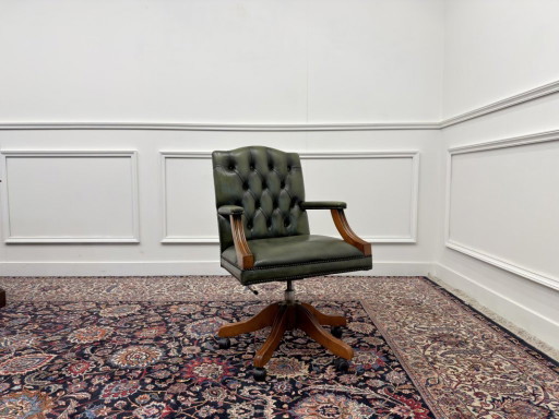 Silla de oficina Chesterfield inglesa verde
