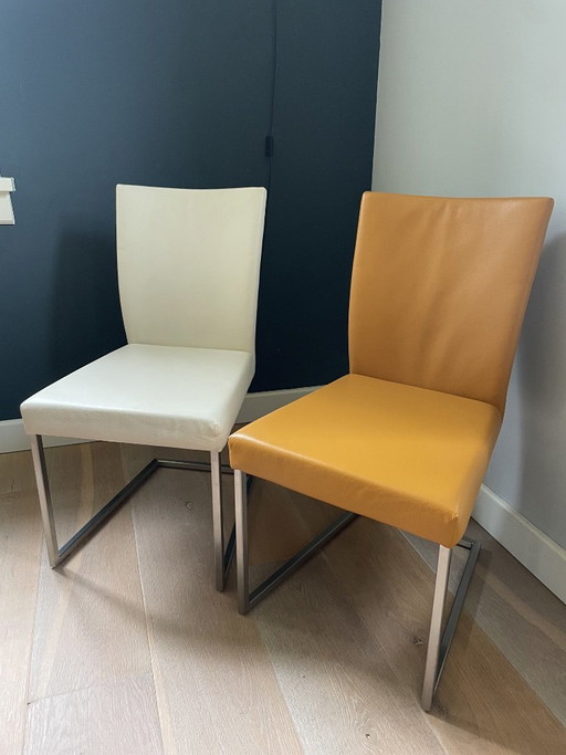 Bert Plantagie Dining Chairs (2 pcs) – eetkamerstoelen, Leather, Metal