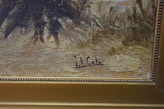 Painting "Winter Landscape". – Paintings & Drawings, Wood (photo 4 of 5)