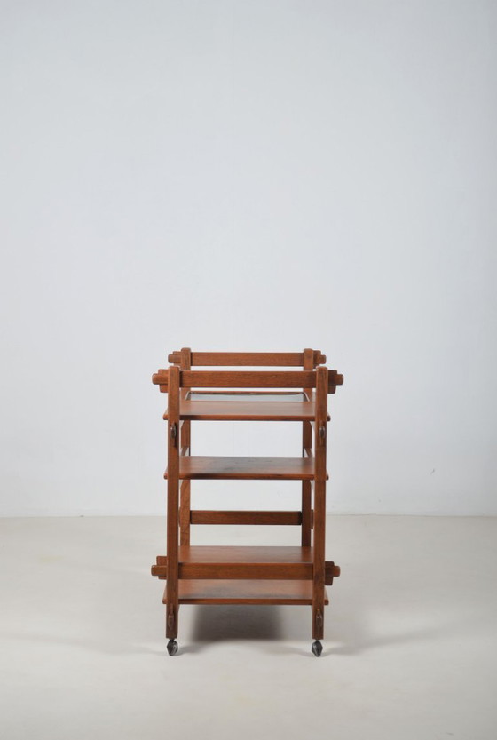 Image 1 of Brutalistischer Servierwagen mit austauschbaren Tabletts, 1970er Jahre