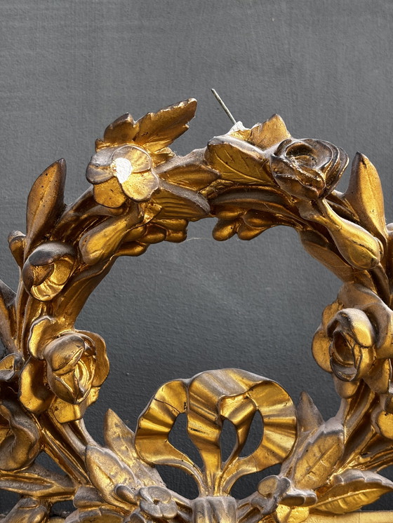 Image 1 of Antique Napoléon III pediment mirror – gilded wood – approx. 1870 – 215 cm