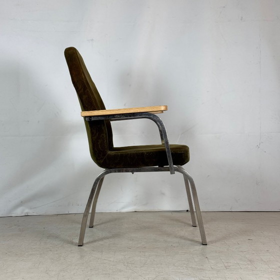 Image 1 of Brutalista Green Oak Armchair, 1960s