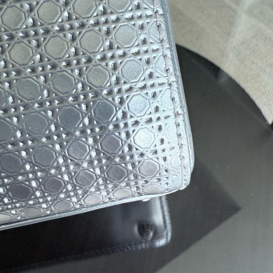 Image 1 of DIOR LADY MINI - MICRO CANNAGE METALLIC SILVER HARDWARE ADJUSTABLE STRAP