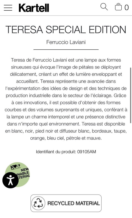 Image 1 of Lampe design TERESA KARTELL