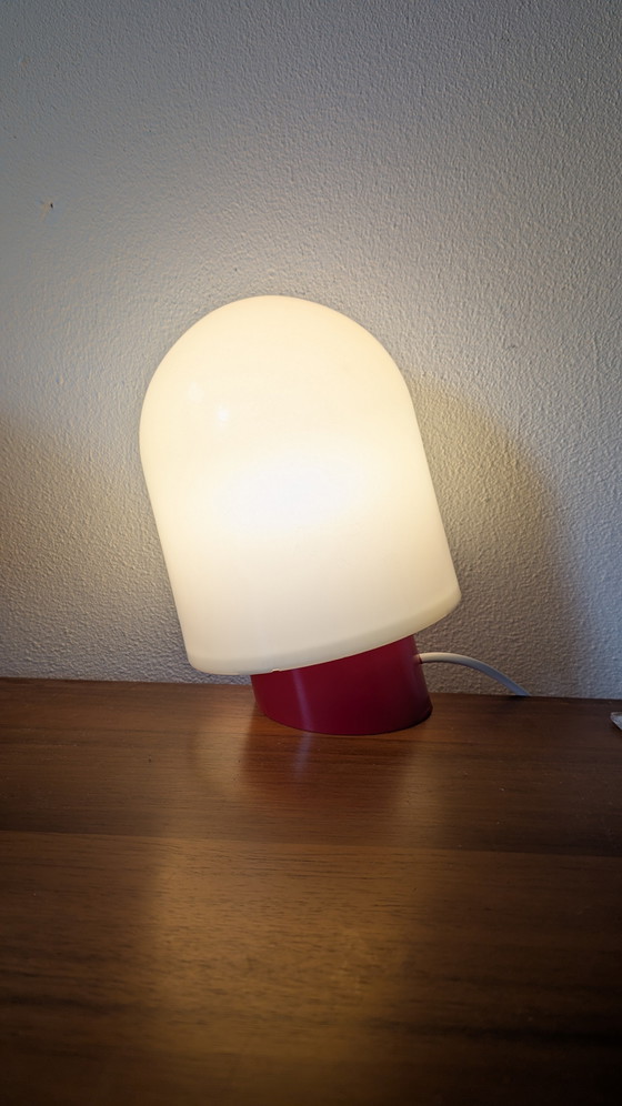 Image 1 of Table Lamp 1970s Red Plastic Mid-Century Minimalist
