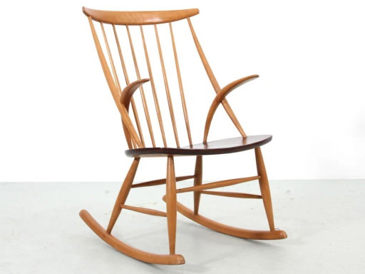 Sedia a dondolo scandinava di Illum Wikkelso, modello IW3 – Eilersen, schommelstoelen, Wood