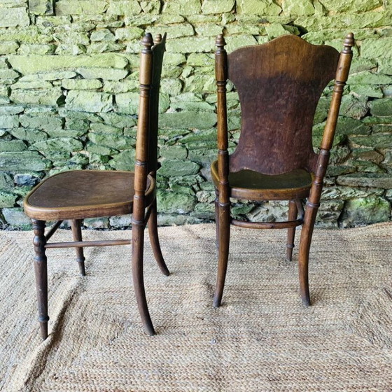 Image 1 of Pair of 2 chairs with relief pattern