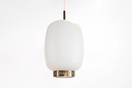 Two large glass Bent Karlby hanging lamps model Kina, Denmark 1960's – Pendant lamps, Crystal, Vintage (photo 4 of 5)