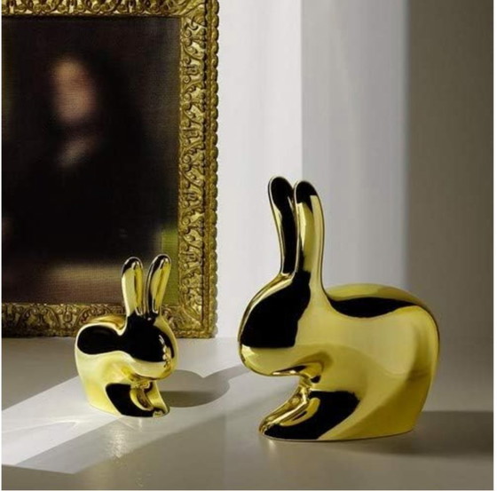 Image 1 of Qeeboo Rabbit Chair – Gold – Design by Stefano Giovannoni 