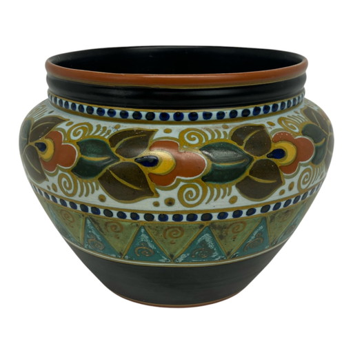 Porcelain vase Damier P.A. Gouda Holland