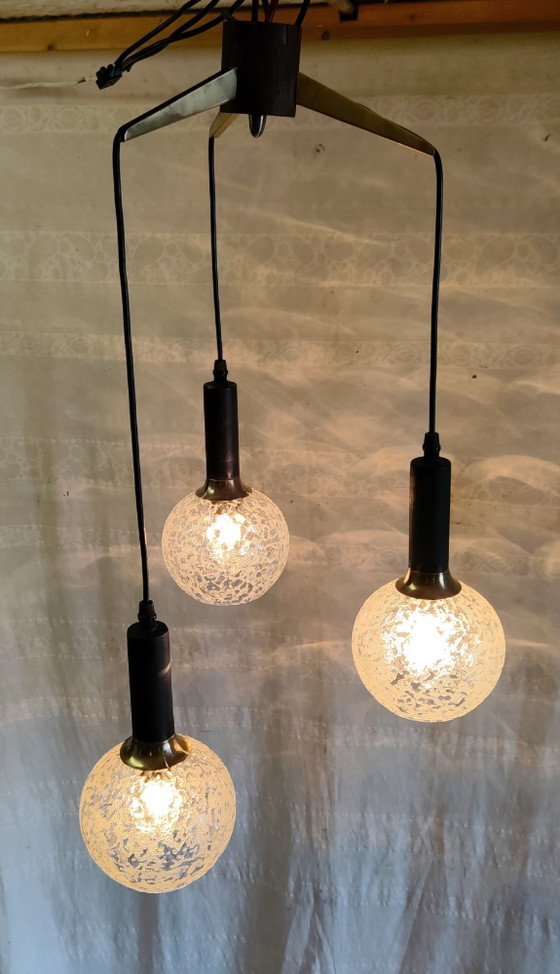 Lampadario a cascata a 3 luci anni '50/'60 – Glass (photo 9 of 12)